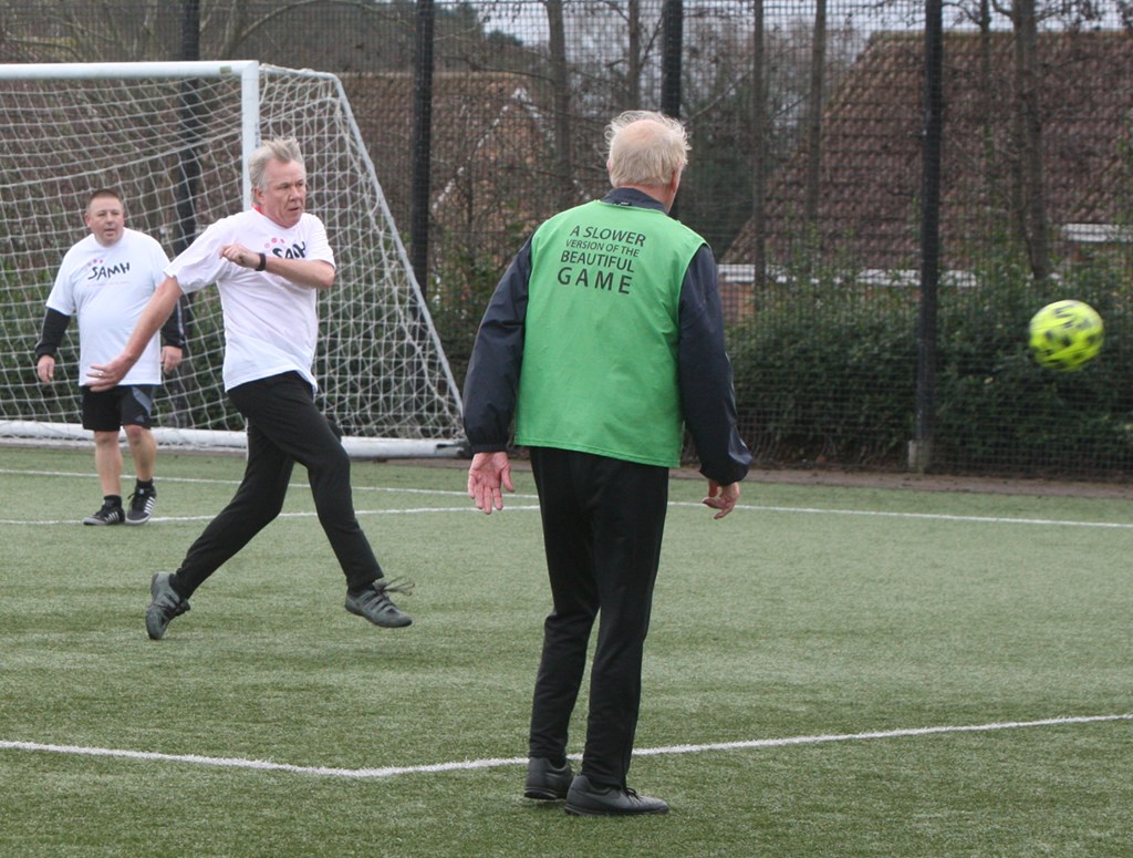 Playing a game of walking football