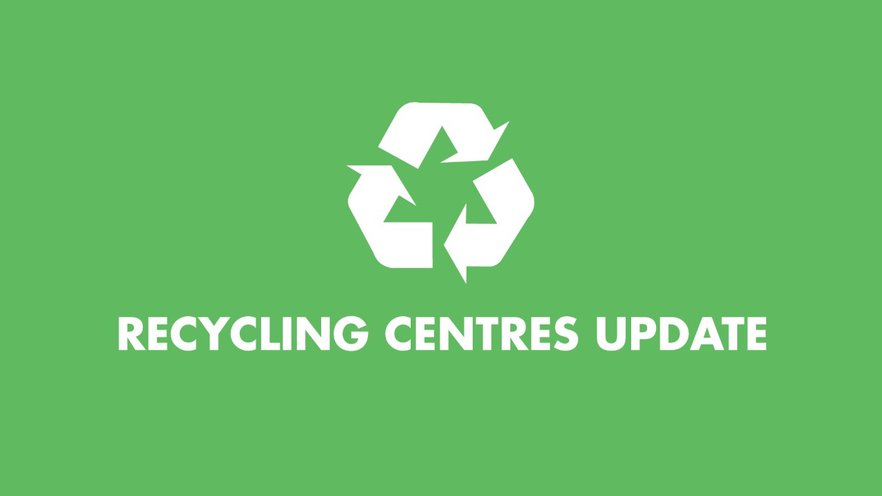 Recycling  centre update with recycling symbol 