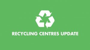 Recycling  centre update with recycling symbol 