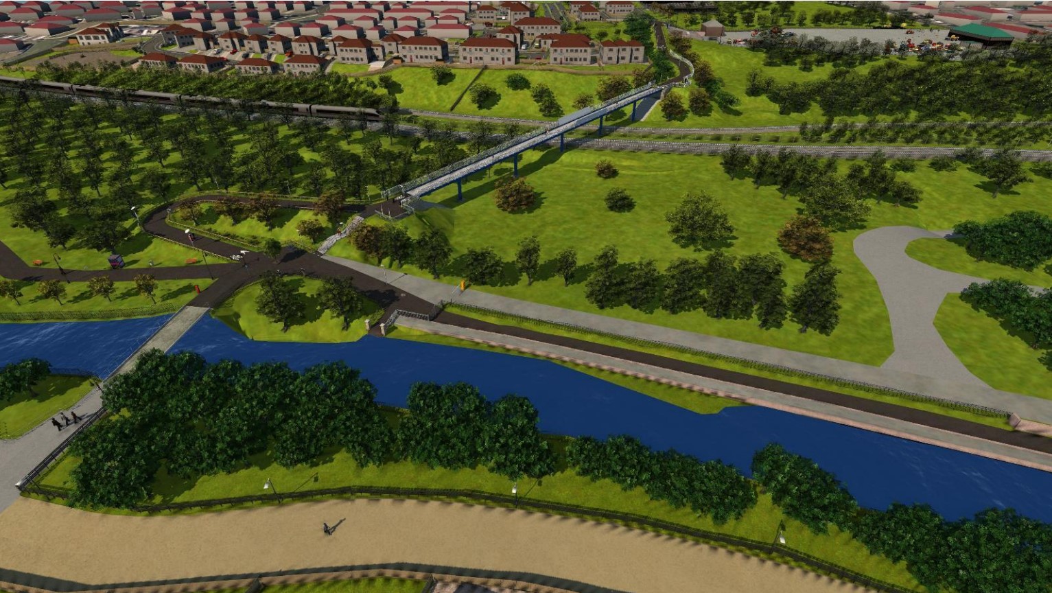 3d visualisation of Mountfleurie area with river and the woods