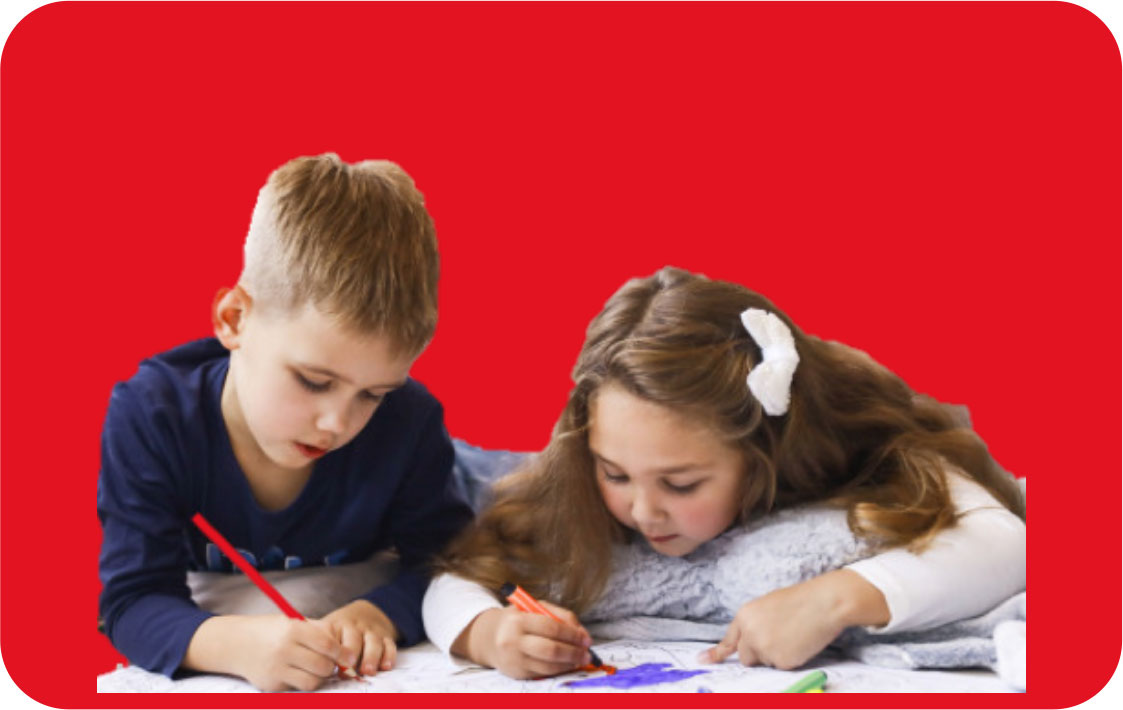 children writing