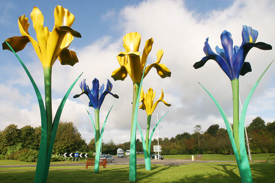 Glenrothes town art - giant irises