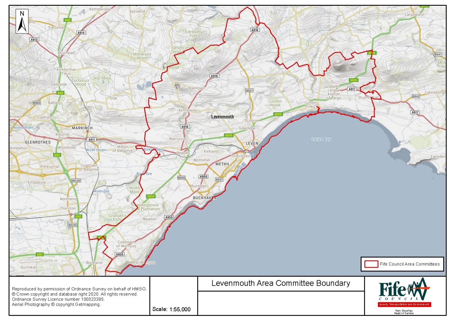 Map of the Levenmouth area
