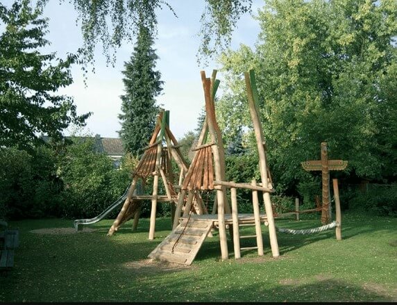 Wooden play equipment