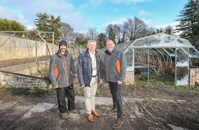 Photo of three people at the Walled Garden at Ravenscraig Park, Kirkcaldy - Funding for Ravenscraig Rural Skills Training Hub