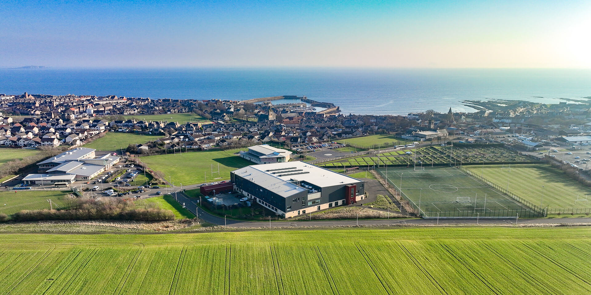 Aerial view of Waid Academy, Anstruther