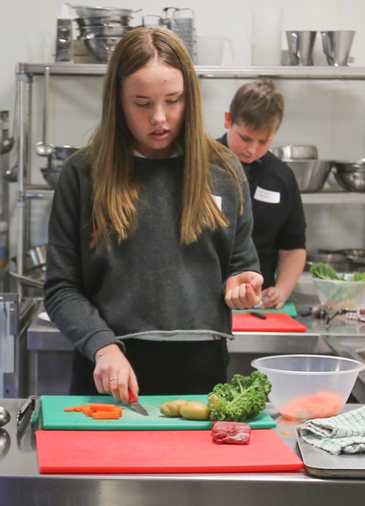 Pupils taking part in food career workshop