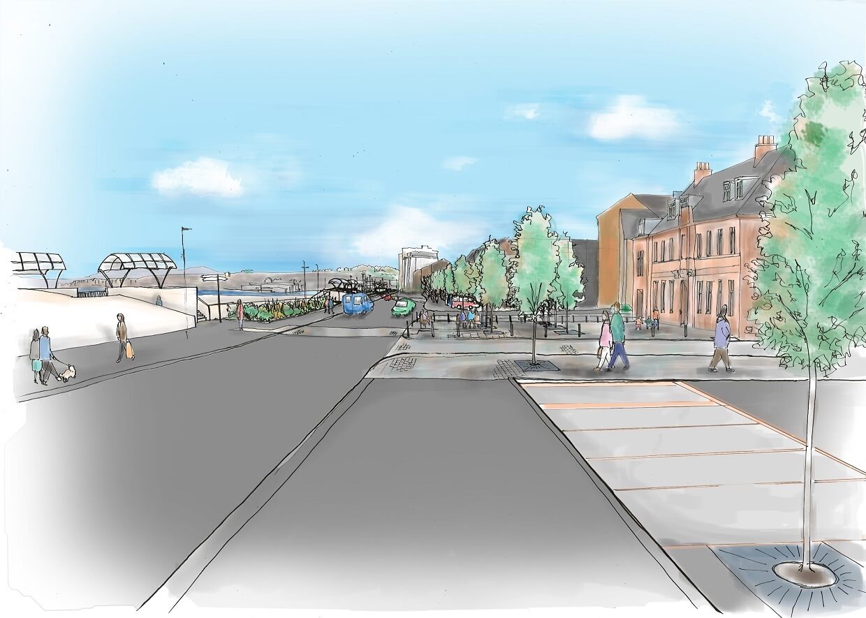 Kirkcaldy Esplanade streetscape Artist impression