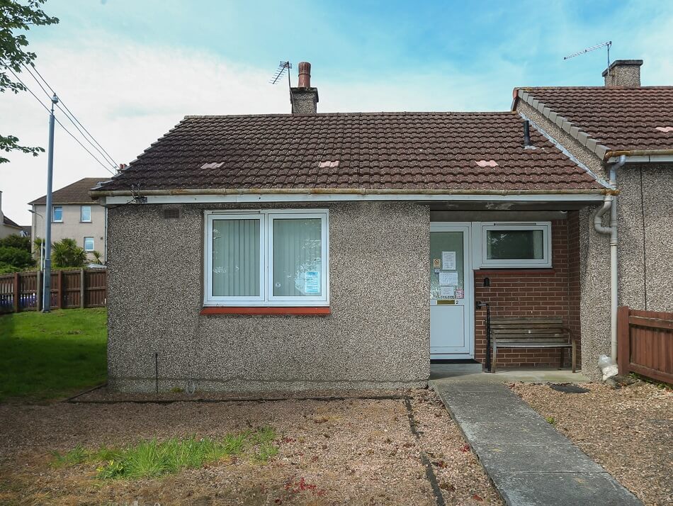 Exterior example of one of the small bungalows at Elm Place