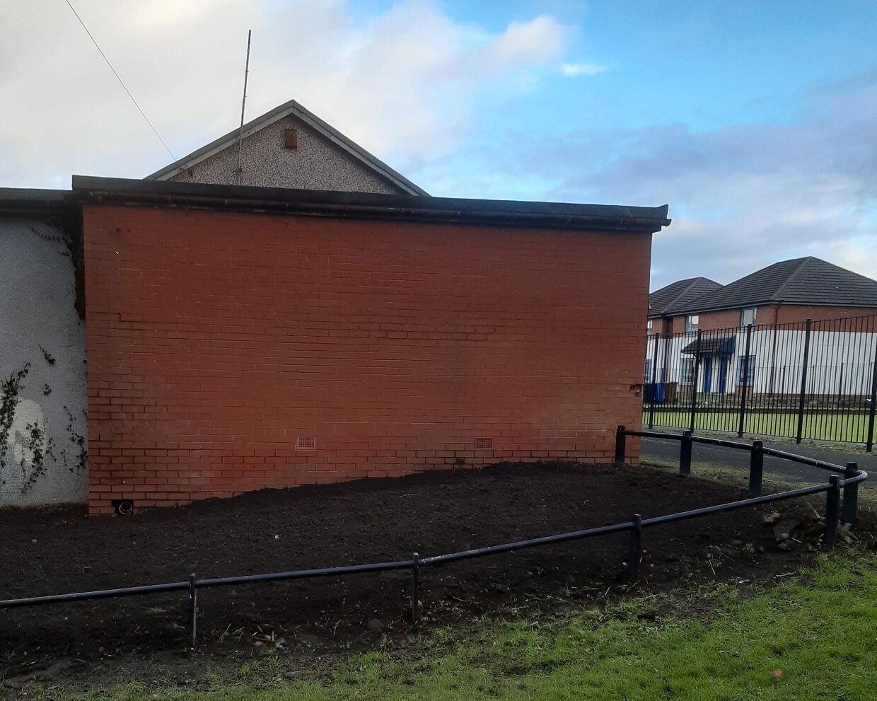 Site cleared ready for seeding with wild flowers Site cleared ready for seeding with wild flowers