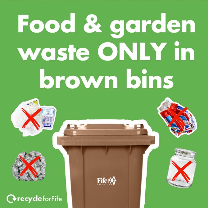 Food and garden waste only in brown bins