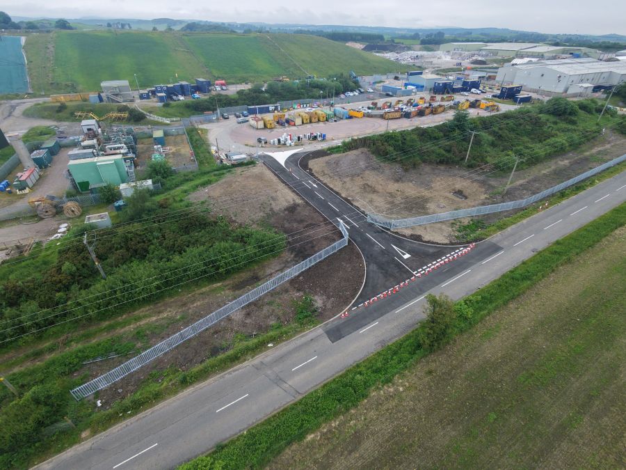 New access road for Dunfermline Recycling Centre