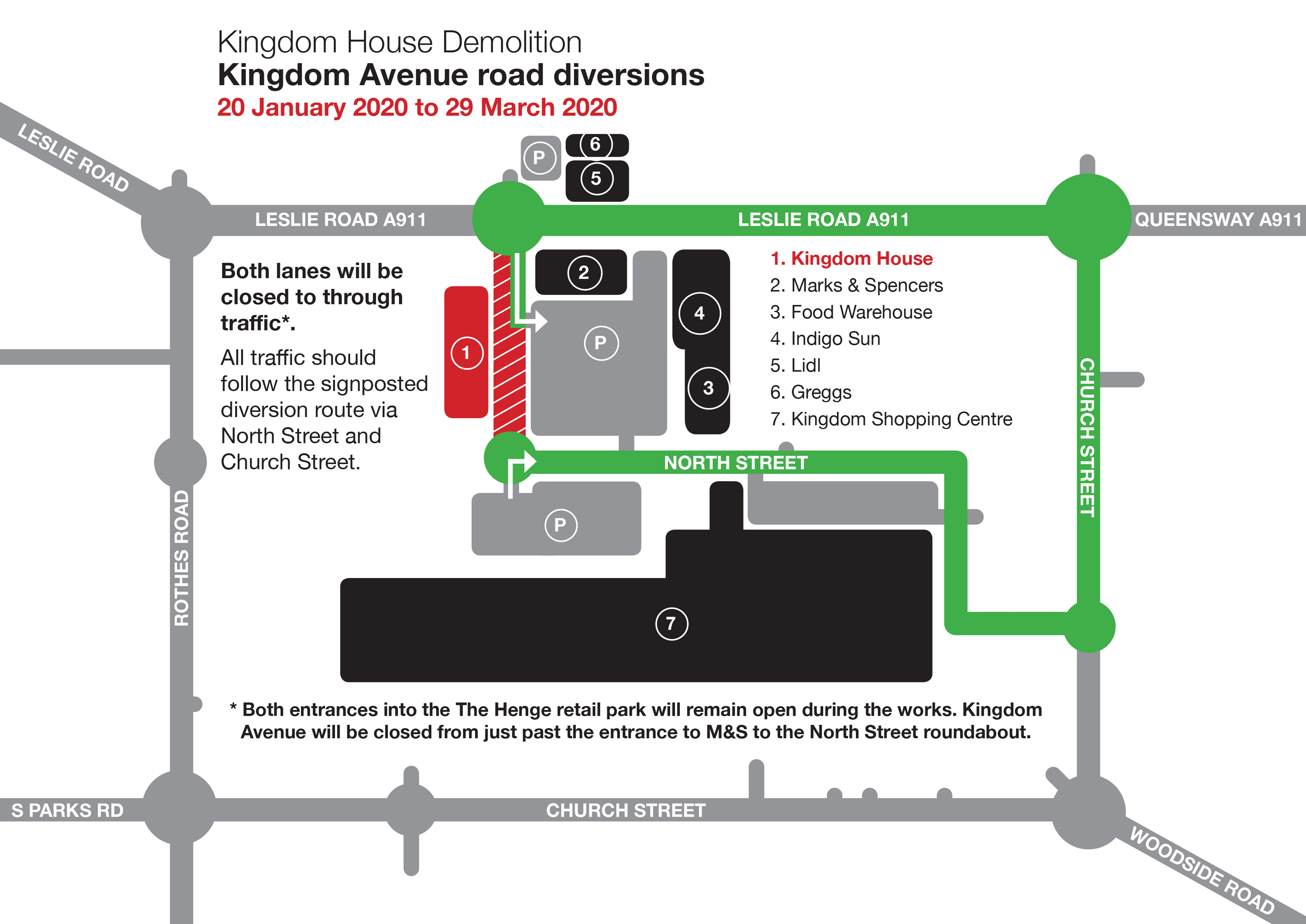 Kingdom House demo diversion map