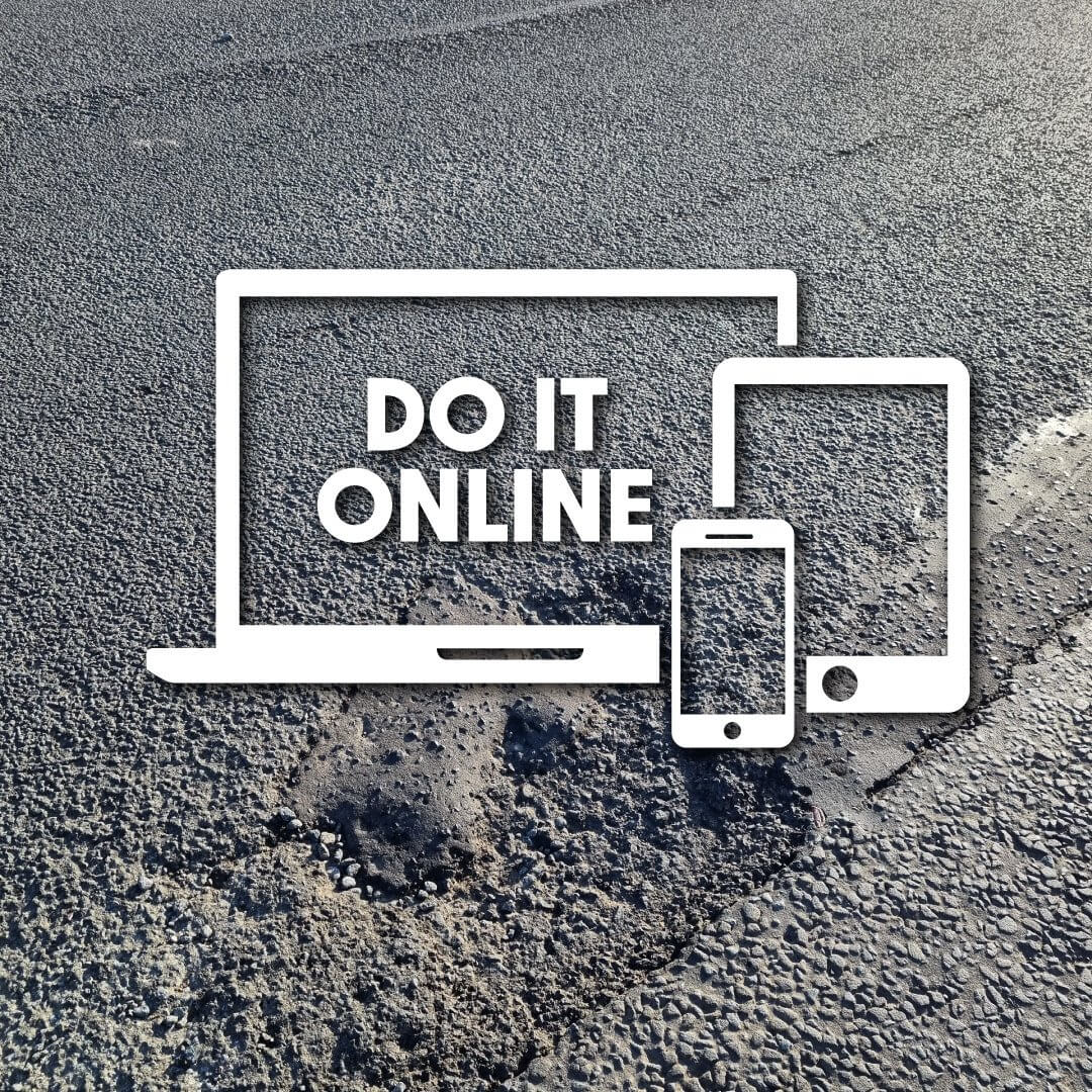 Do it online text pictured on a laptop screen - Teams across Fife redeployed to tackle potholes