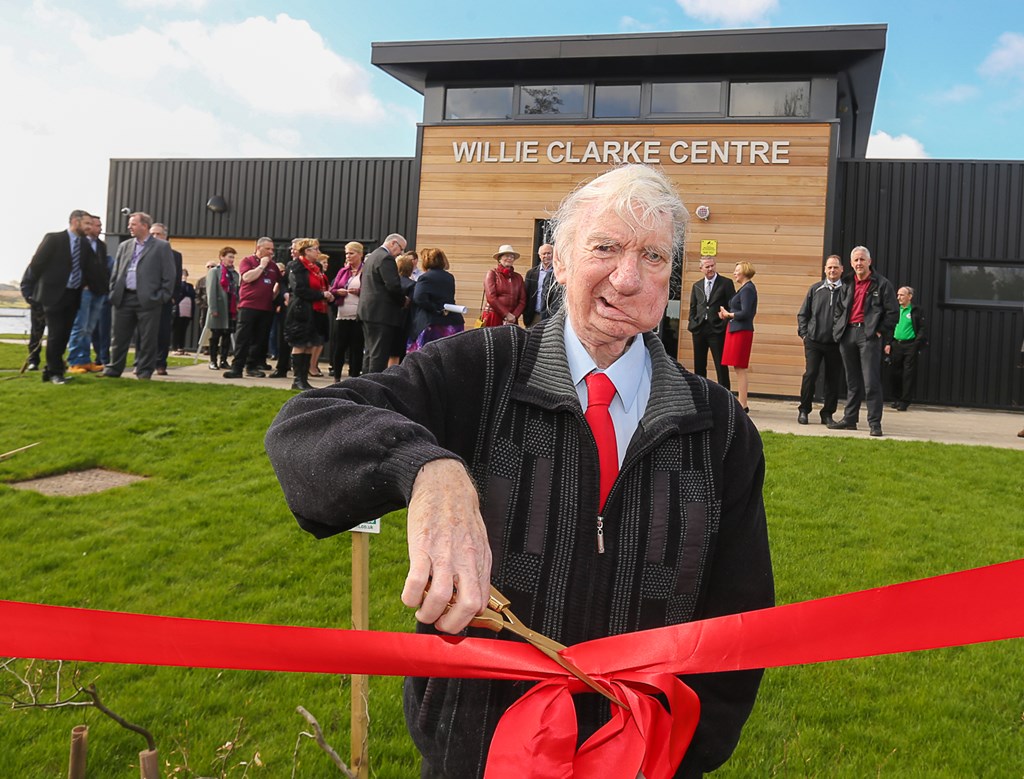 Willie Clarke opens Lochore Meadows visitor centre in 2018 - Tribute to former councillor, Willie Clarke