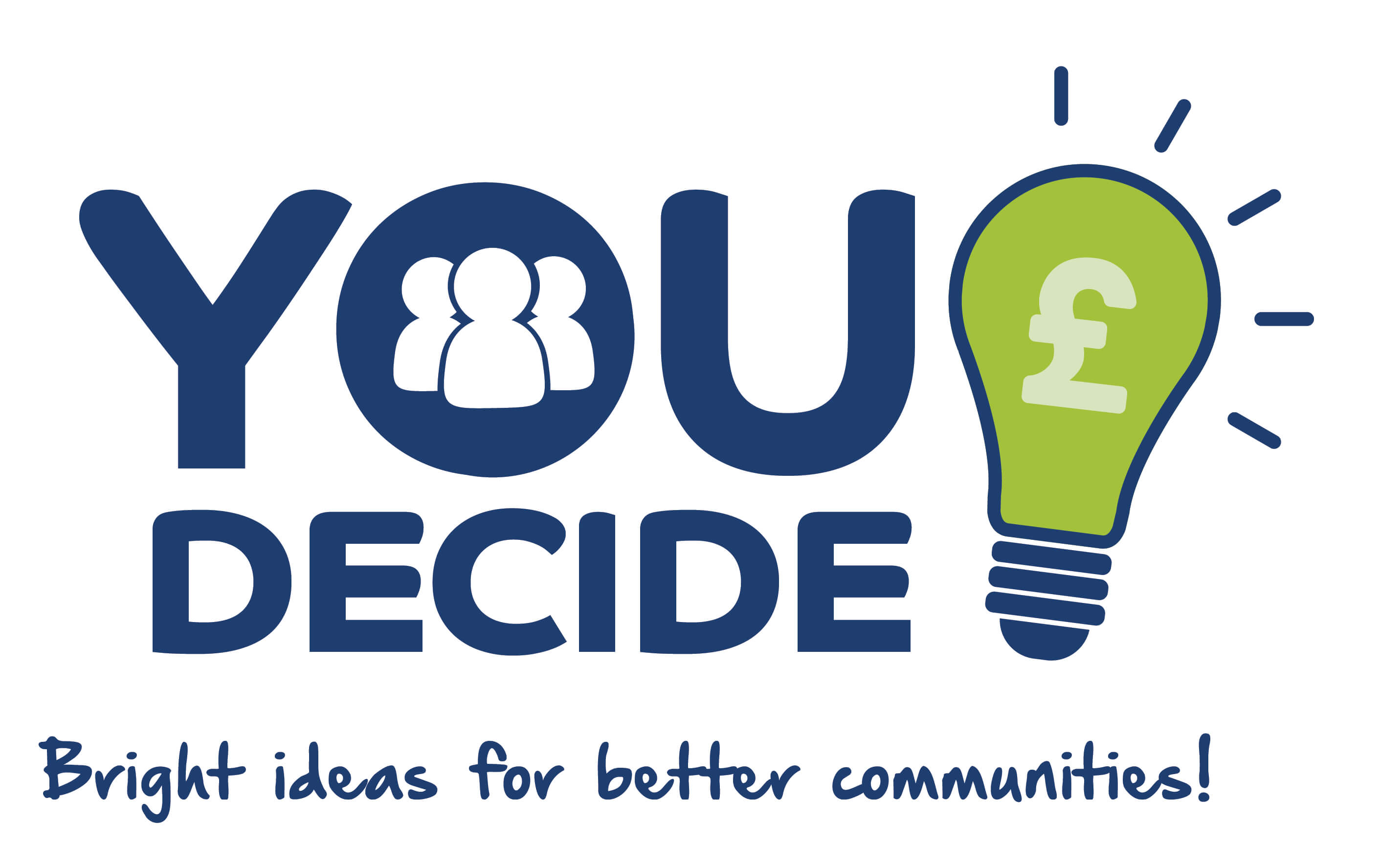 You Decide - bright ideas for better communities You Decide logo - green screw in light bulb with a £ sign in it