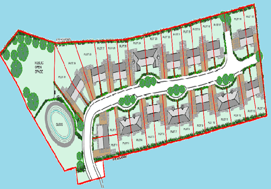 Artist's impression map of the plots within Crawley Court