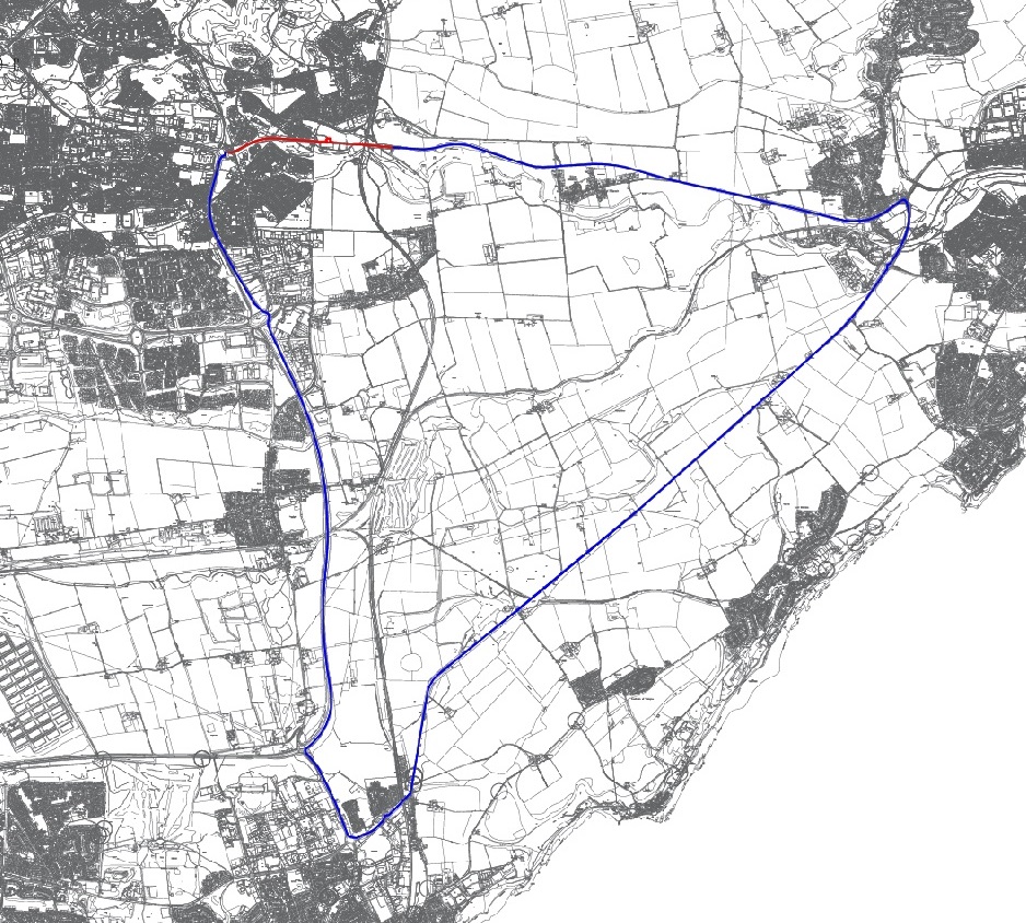Map showing diversion route for A911