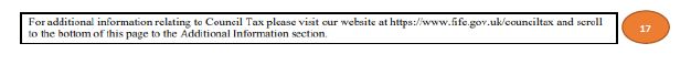 image of online council tax bill with different areas highlighted for explanation