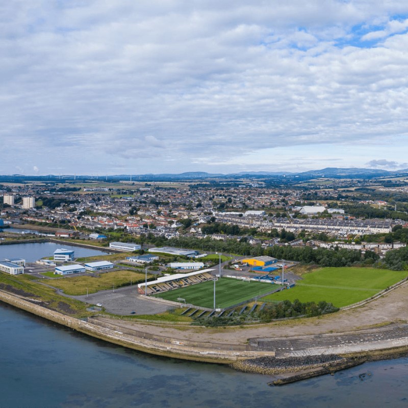 Aerial view of Lower Methil - Partnership working reaps results in Levenmouth
