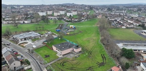 Gearing up for new Templehall Community Hub! Aerial view of where the new Templehall Community Hub will be built