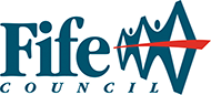 Fife Council logo consisting of people holding hands in the shape of the Forth rail bridge