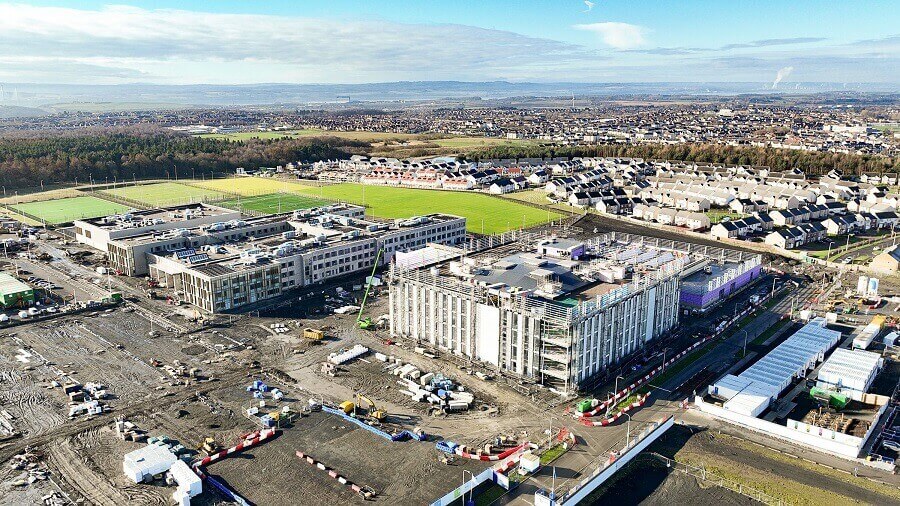 Construction work on the Dunfermline Learning Campus - Community Wealth Building helping to create a Fairer Fife