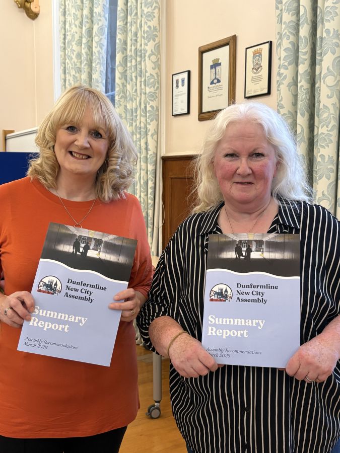 Two women with report