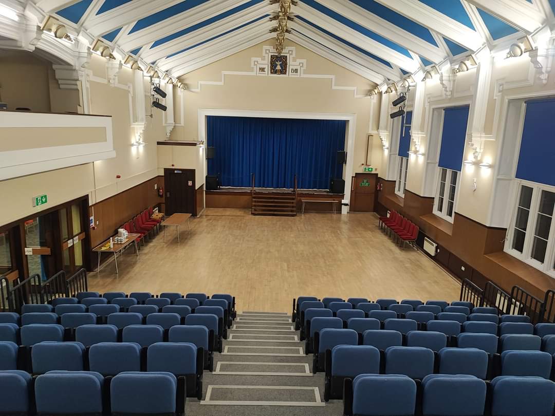 Main Hall showing stage and seating area Main Hall showing stage and seating area
