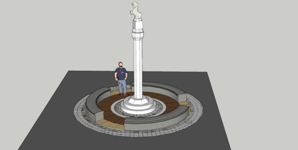Inverkeithing Mercat Cross 3D model 3D model of the Mercat Cross in its new location