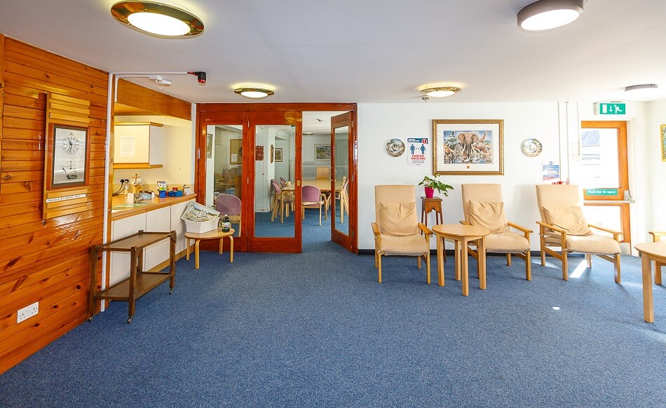 Seating area and reception at Bathgate Court
