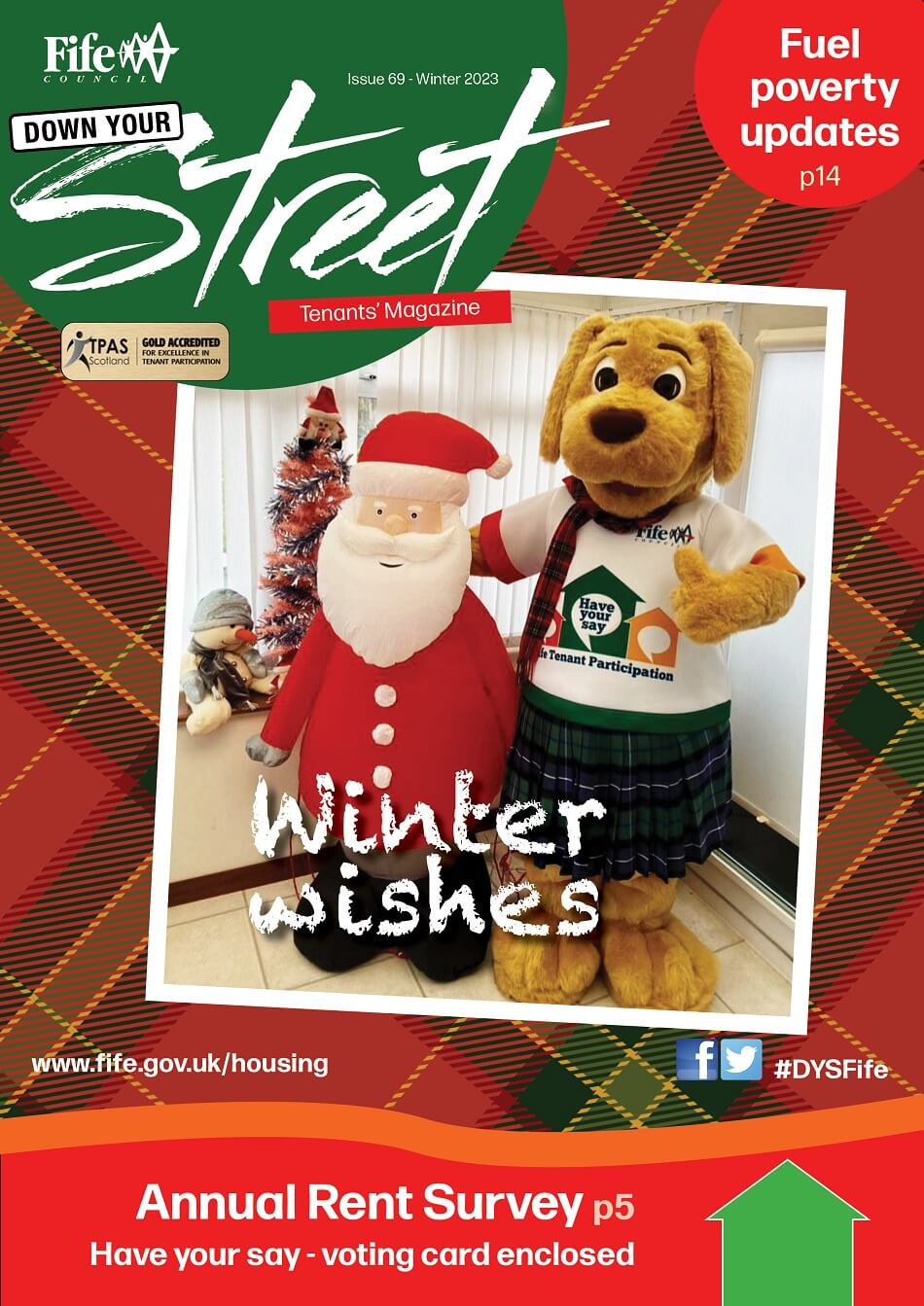 Front cover of the DYS Winter edition 2023, with Santa