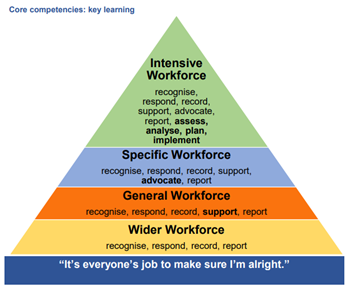 Pyramid diagram of core competencies from the Government website