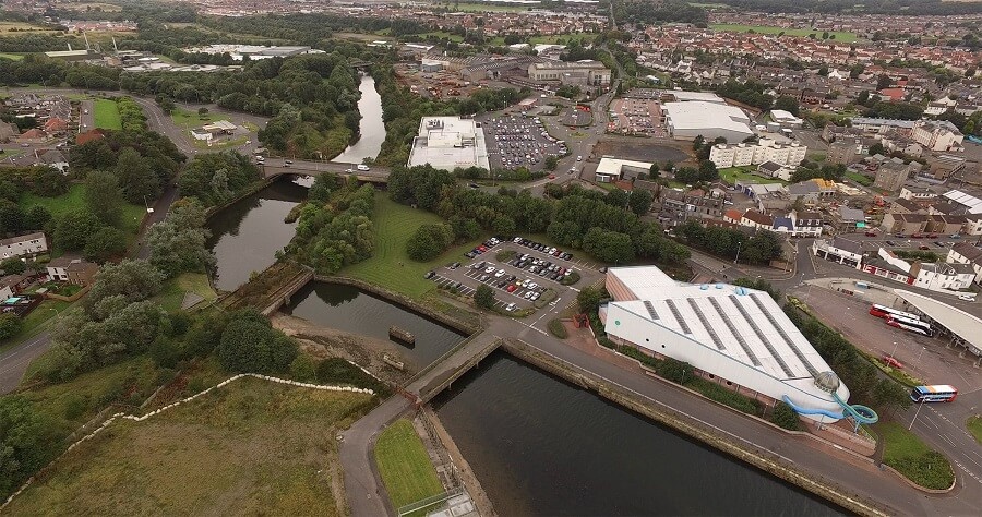 Aerial Shot of Bawbee Bridge area in Leven - Levenmouth's Future
