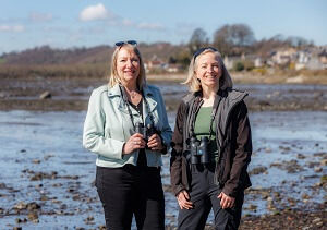 Councillor Jan Wincott, Fife Council’s Spokesperson for Environment and Climate Change and Lindsay Bamforth, Fife Nature Information Officer at The Ness, Torry Bay Nature Reserve, Torryburn. - Database of wildlife sightings in Fife grows by over 70,000 records