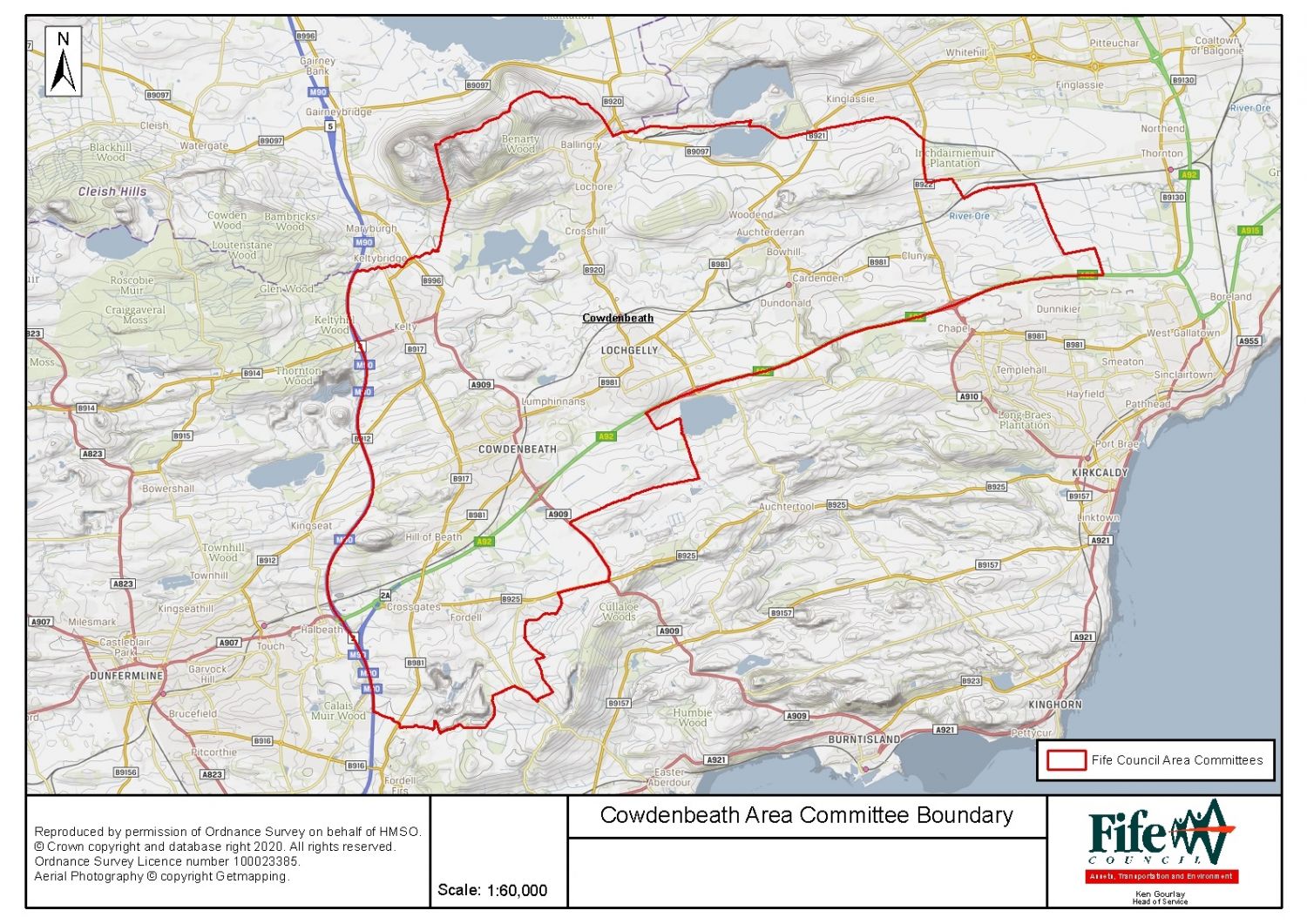 Map of Cowdenbeath area