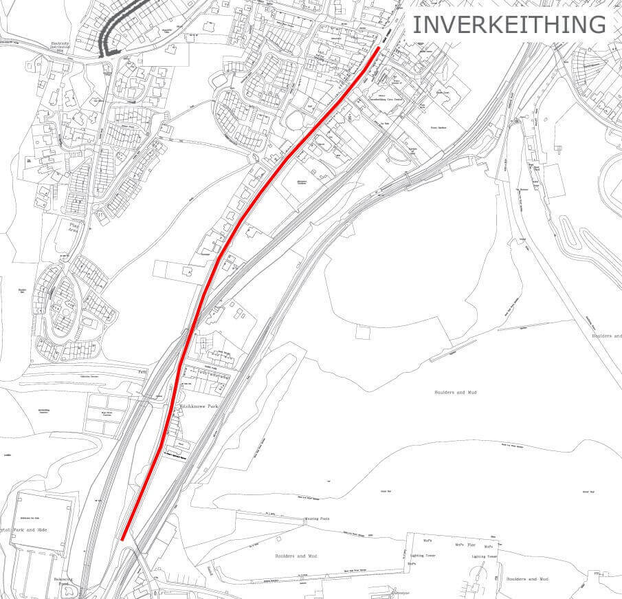 Hope Street, Inverkeithing map showing location of works on Hope Street