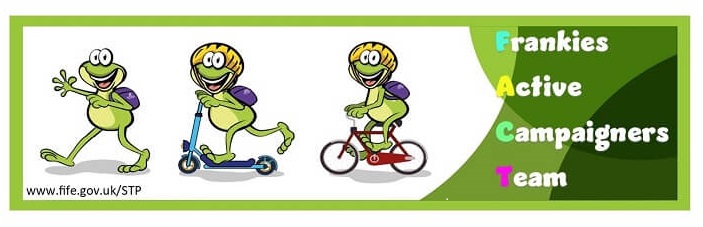 Image of three cartoon frogs - one walking, one on a scooter with a helmet, and one on a bike with a helmet Image of three cartoon frogs - one walking, one on a scooter with a helmet, and one on a bike with a helmet