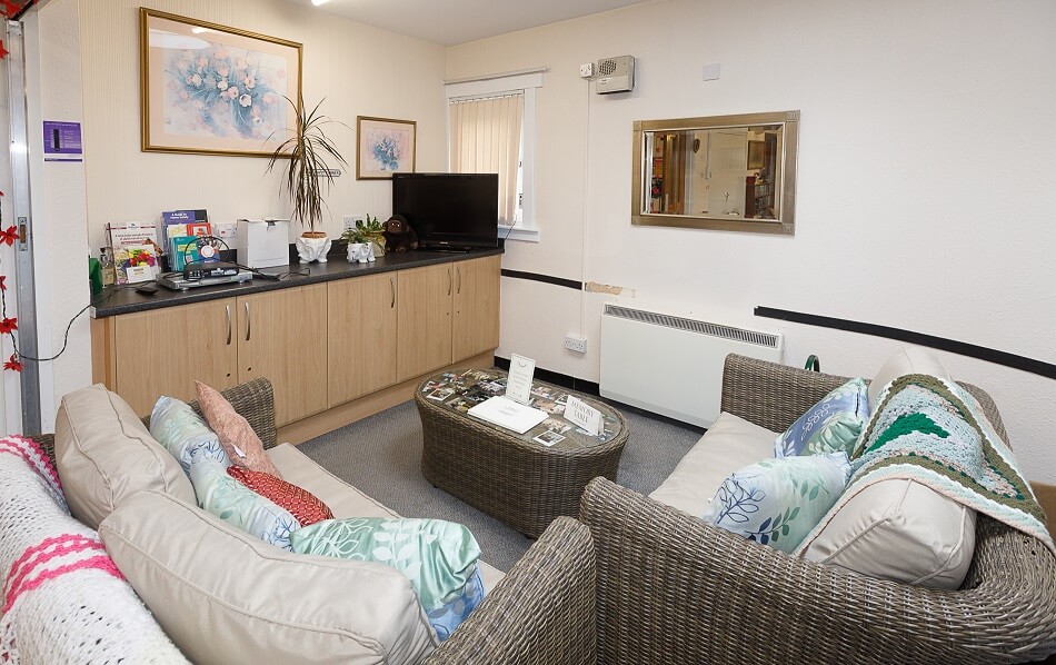 Communal seating area at Walter Hay Court, with TV