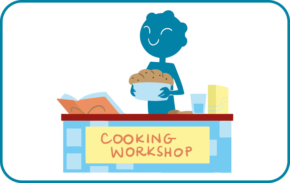 Image of someone baking at a cooking workshop