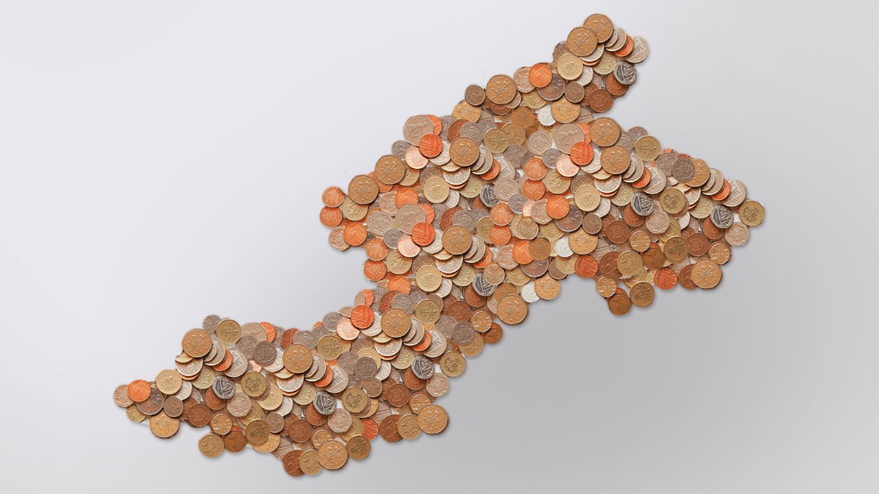 Map of Fife laid out from coins - Council commits extra funding to help Kingdom recover from pandemic