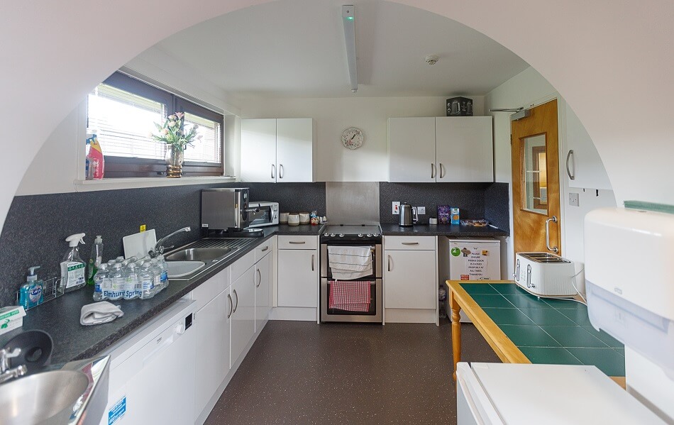 Communal kitchen, with food prep area