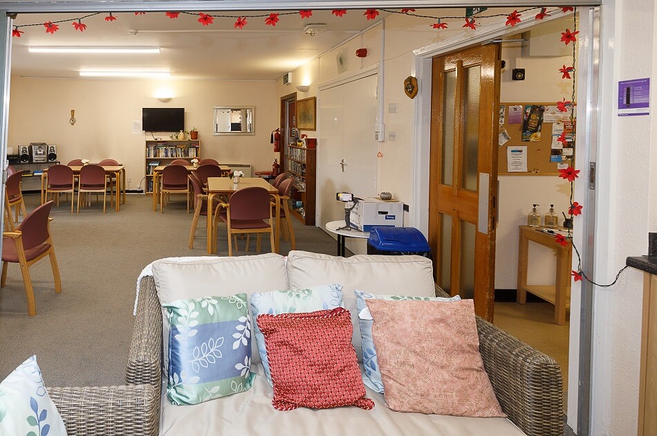 Communal seating and dining area at Walter Hay Court