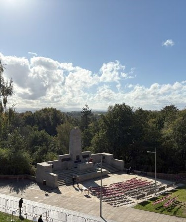 Dunfermline WW1 War Memorial in preparation for the VVIP visit