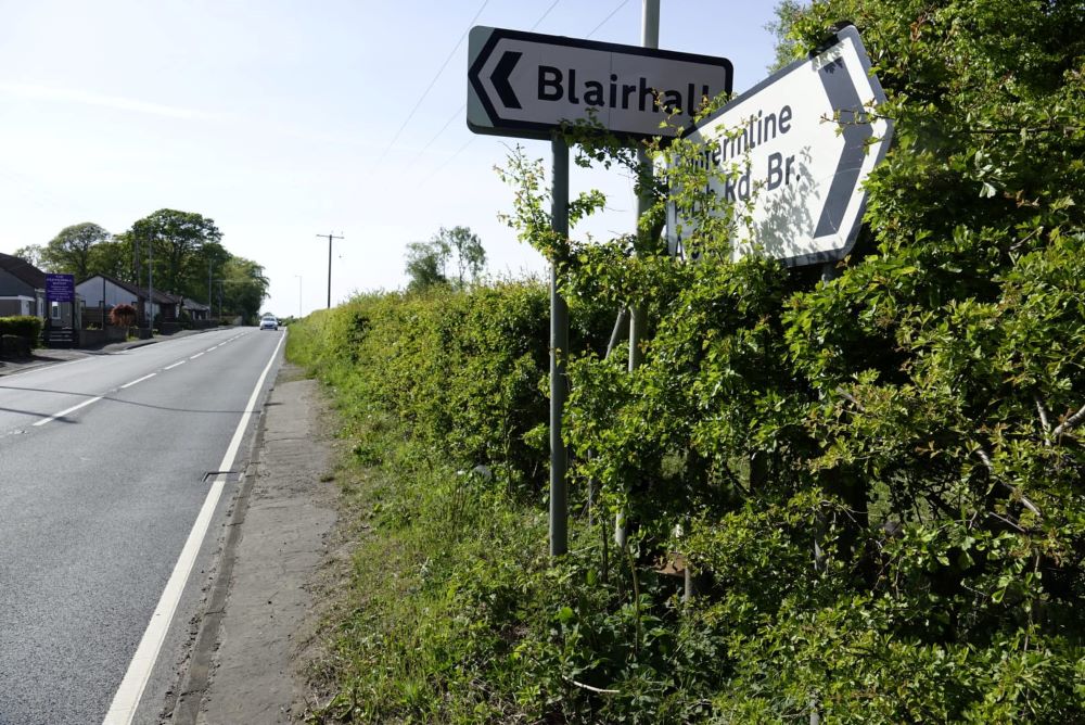 Road signs pointing to Blairhall - Cash boost to support Blairhall’s new Community Action Plan