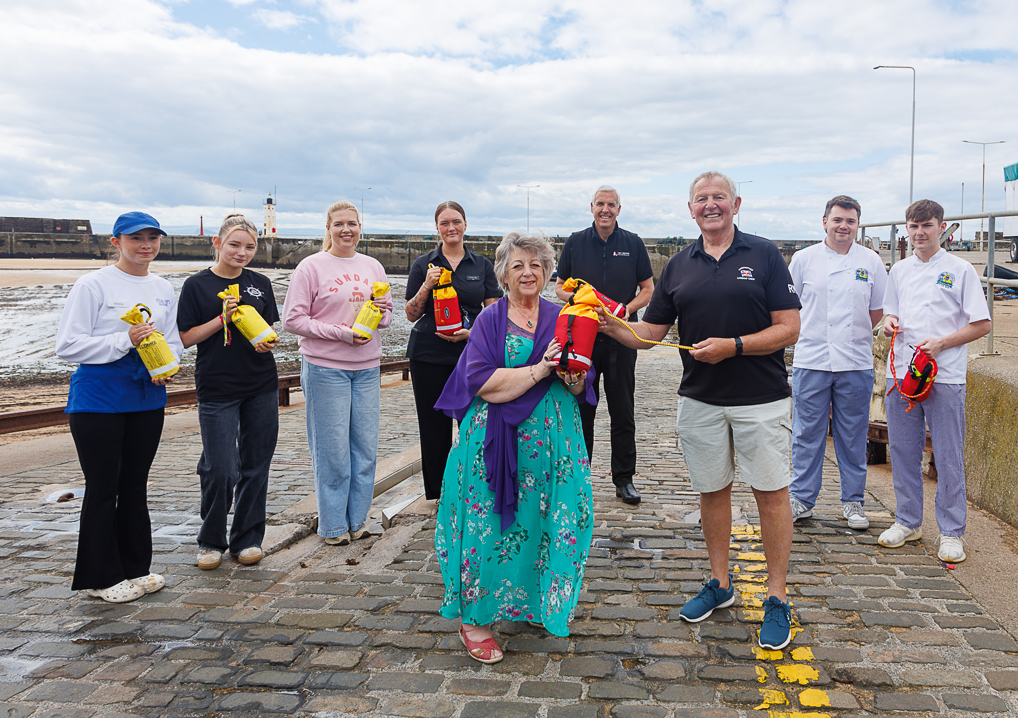  Our main photo shows David Corstorphine with Cllr Erskine alongside representatives from some local businesses in Anstruther including Almina Mizrak (The Waterfront), Cara Hutchison (The Wee Chippy), Rachel Nee (Scoop), Craig Horsburgh (T&K Brown Pharmacy), Ben Langlands (Anstruther Fish Bar) and Jordan Christie (Anstruther Fish Bar).