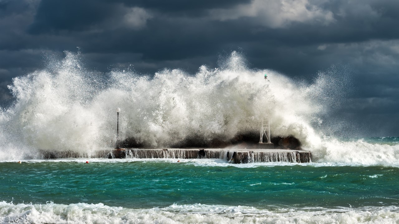 huge waves with dark sky Waves