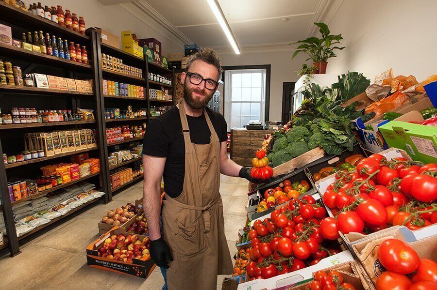 Ross Macauley in his Fruit and Veg shop - Fife Council encourages you to pledge to choose local