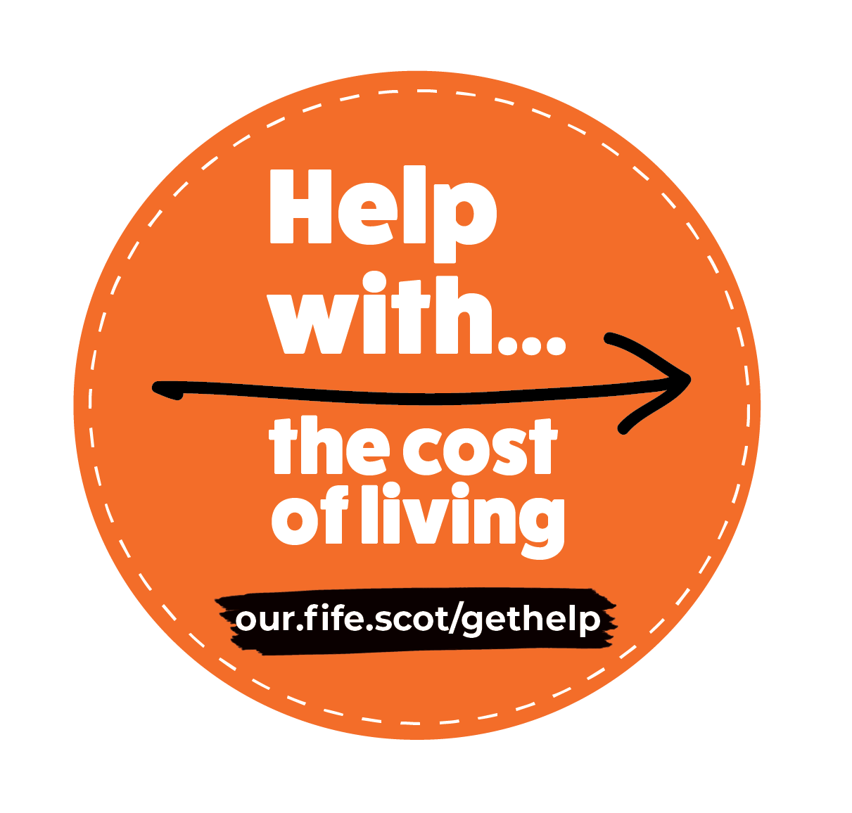 Orange cost of living logo - Vital cost of living support to continue in Fife