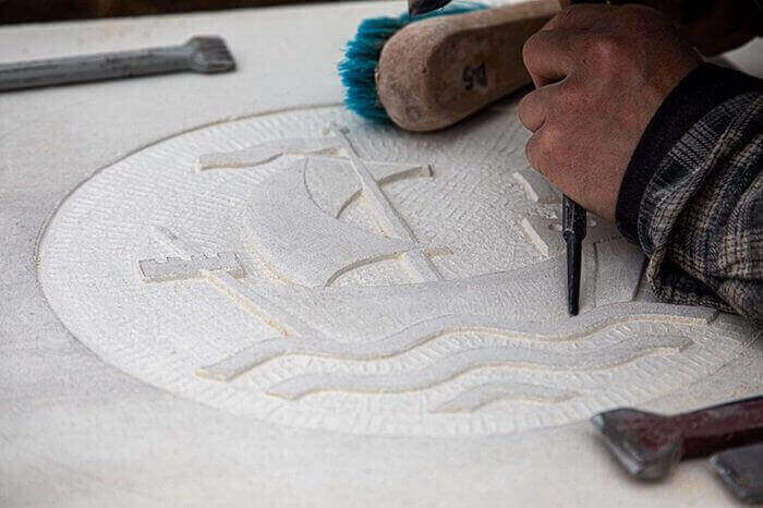 The winner's carving, in action